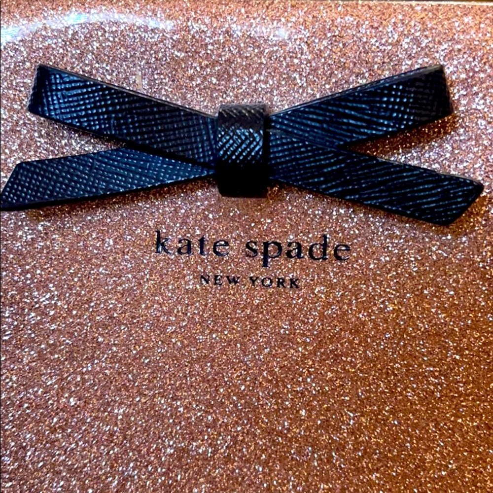 Kate Spade Glitter Rose Gold/ Pink Bow Purse Tote
